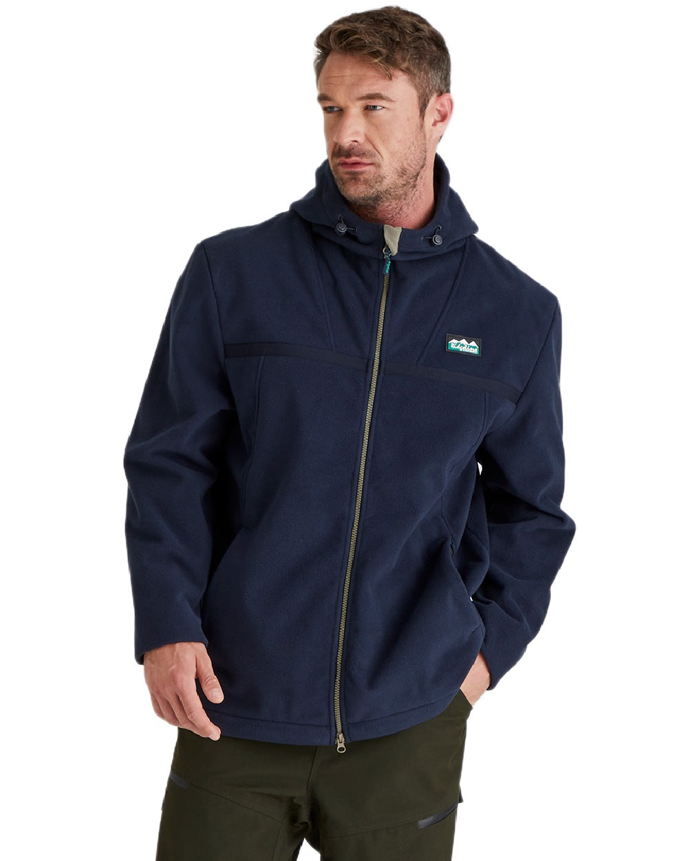 Navy Coloured Ridgeline Kodiak Fleece Jacket on white background