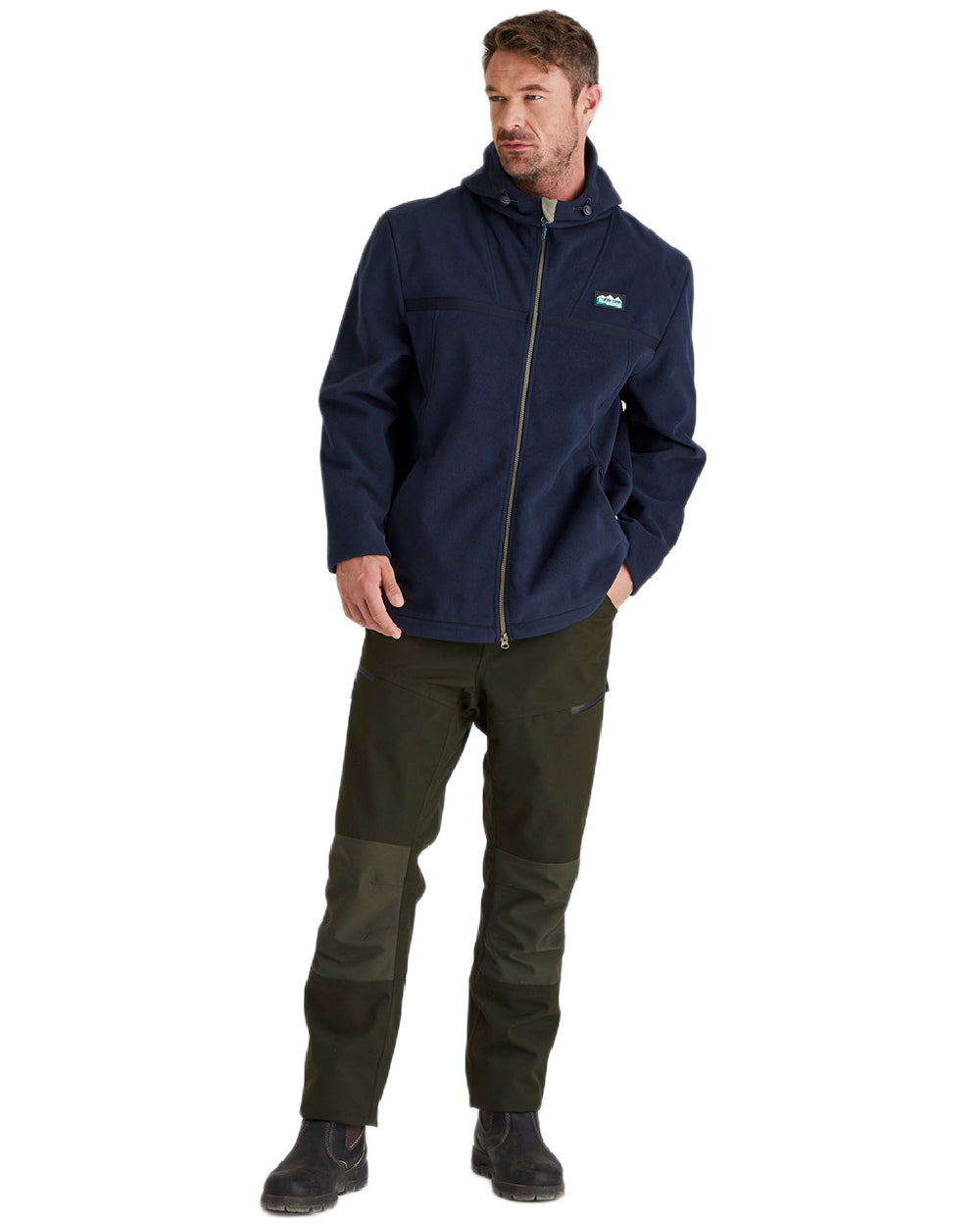 Navy Coloured Ridgeline Kodiak Fleece Jacket on white background