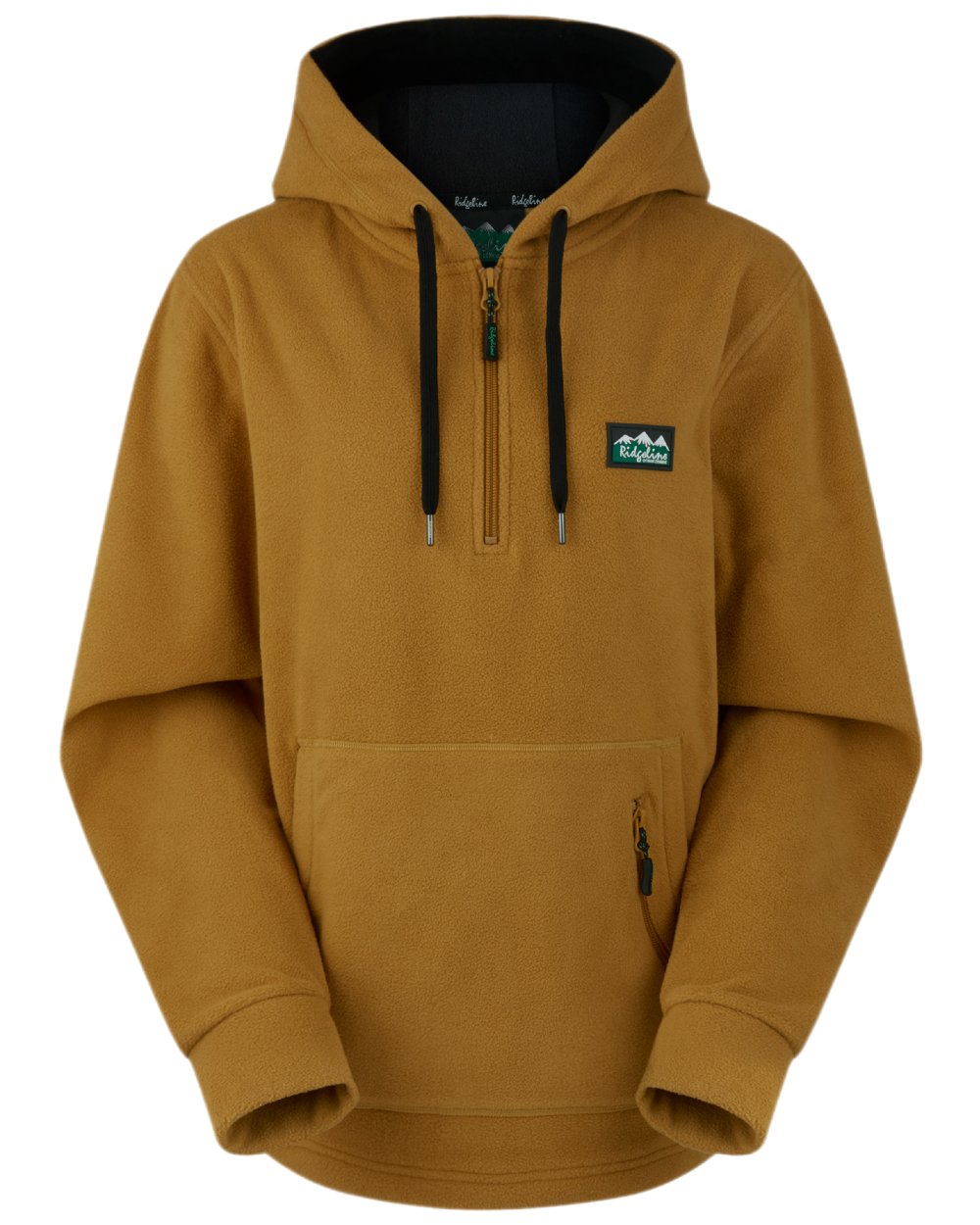 Ochre Coloured Ridgeline Ladies Ballistic Hoodie on white background