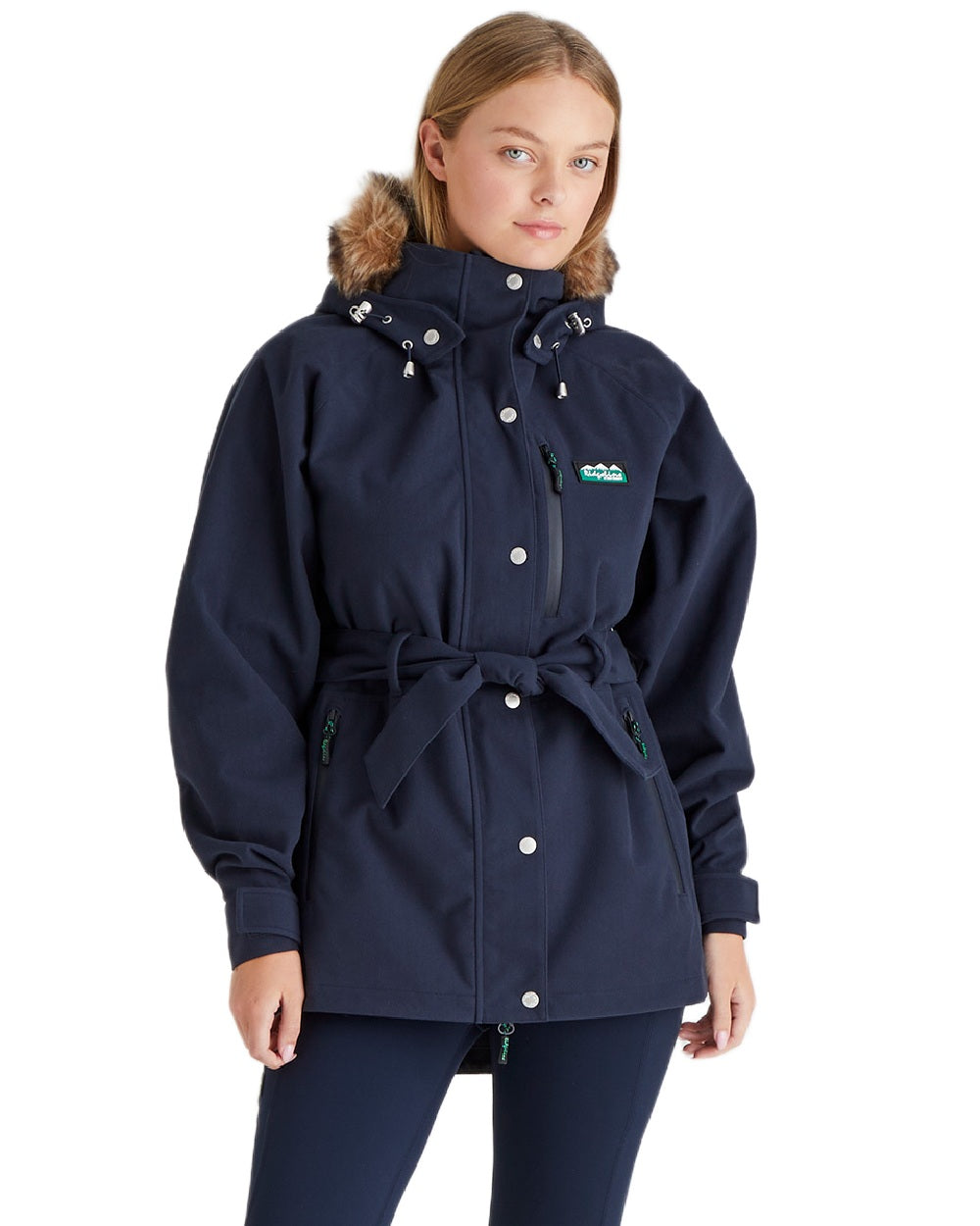 Navy Coloured Ridgeline Ladies Monsoon Nordic Jacket on white background