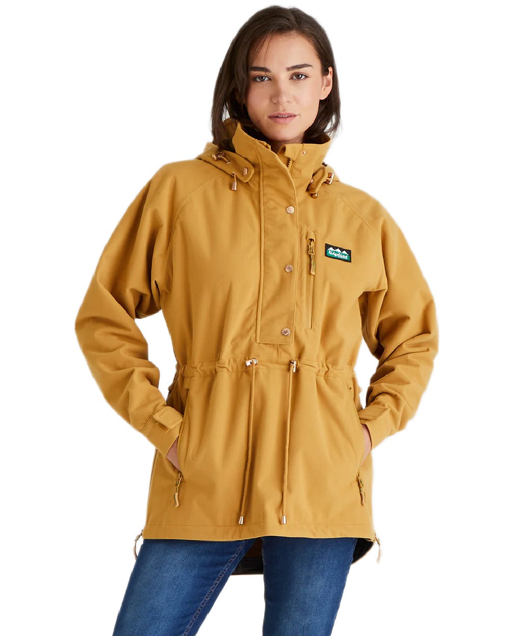 Ochre Coloured Ridgeline Ladies Monsoon Nordic Smock on white background