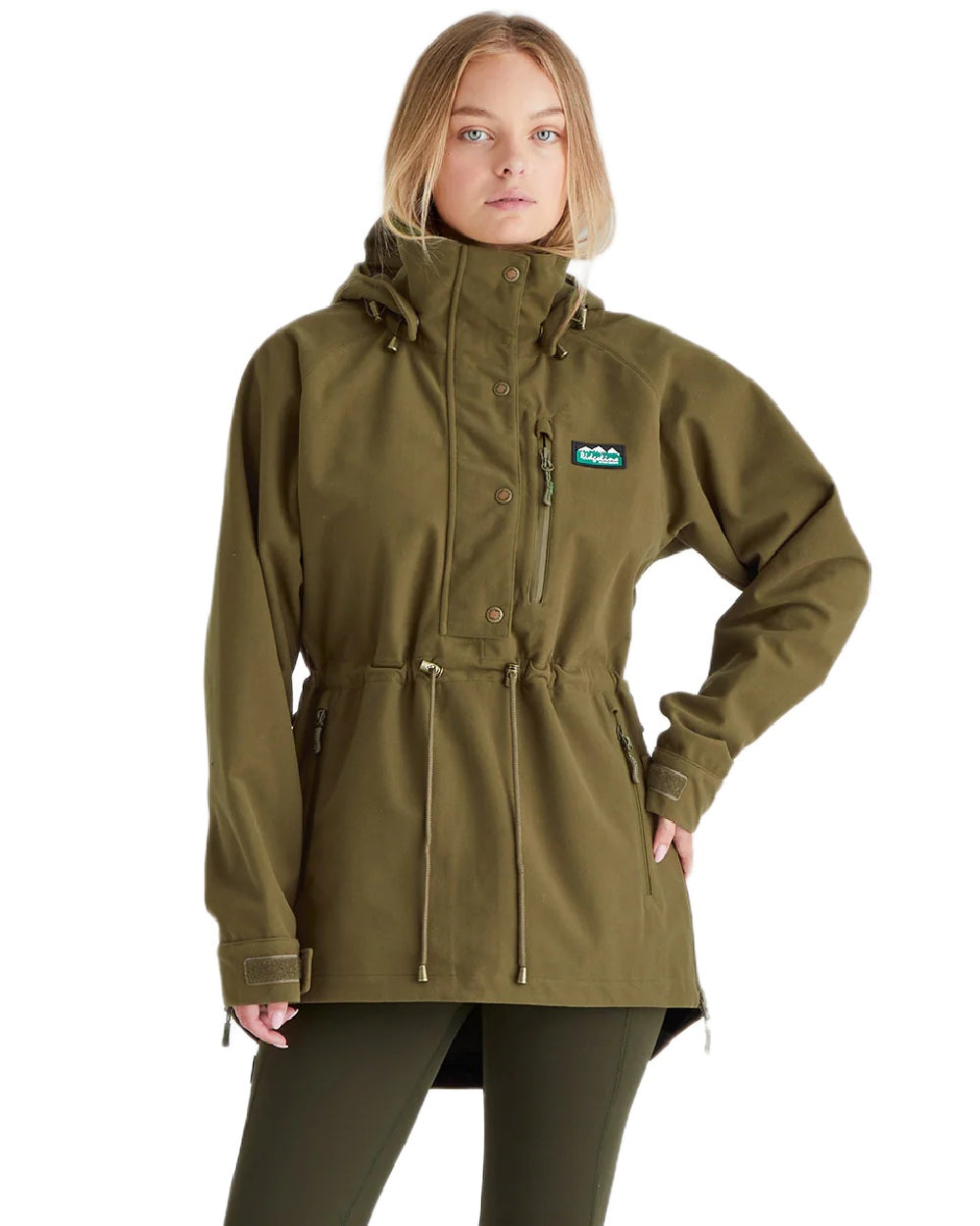 Teak Coloured Ridgeline Ladies Monsoon Nordic Smock on white background