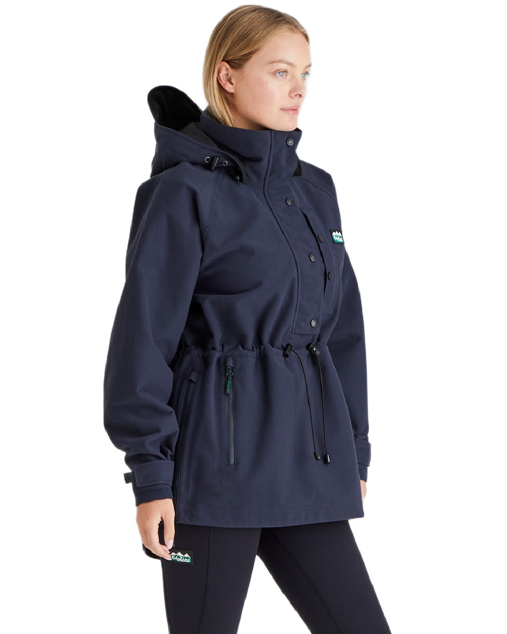 Navy Coloured Ridgeline Ladies Monsoon Waterproof Smock on white background