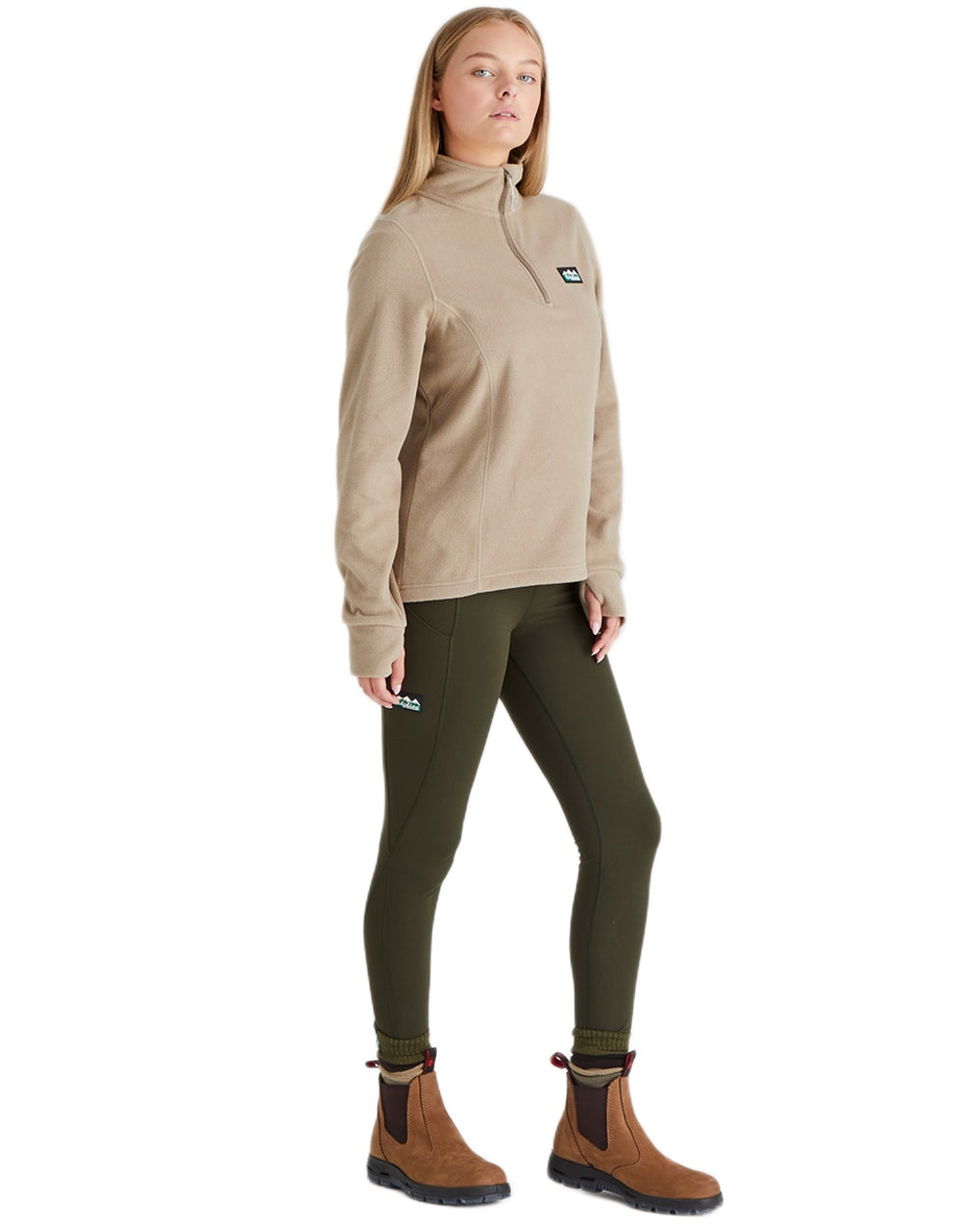 Roasted Cashew coloured Ridgeline Ladies Narvik Fleece on white background
