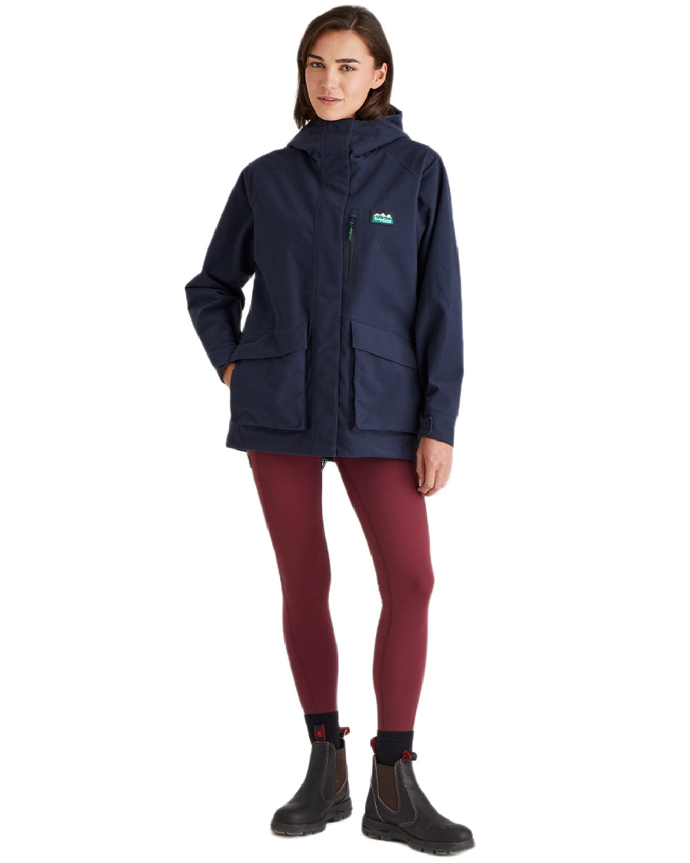 Navy Coloured Ridgeline Ladies Rhea Jacket on white background