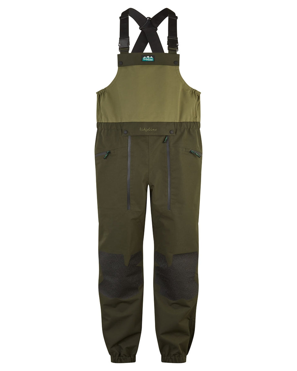 Deep Forest coloured Ridgeline Mens Agri Pro Bib & Brace on white background