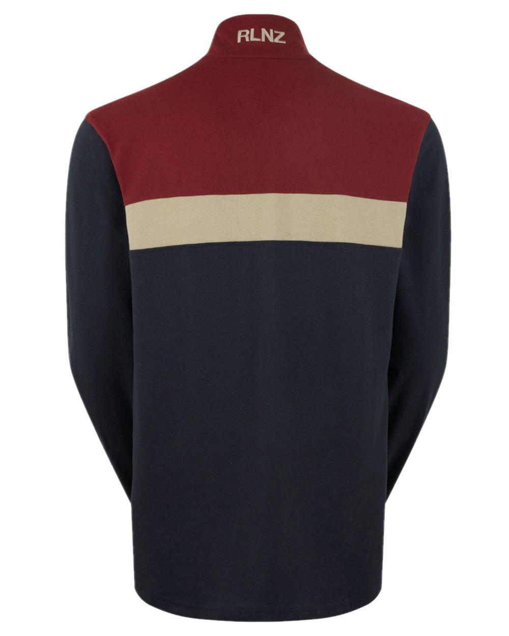 Navy Multi coloured Ridgeline Mens Backslider Rugby Top on white background