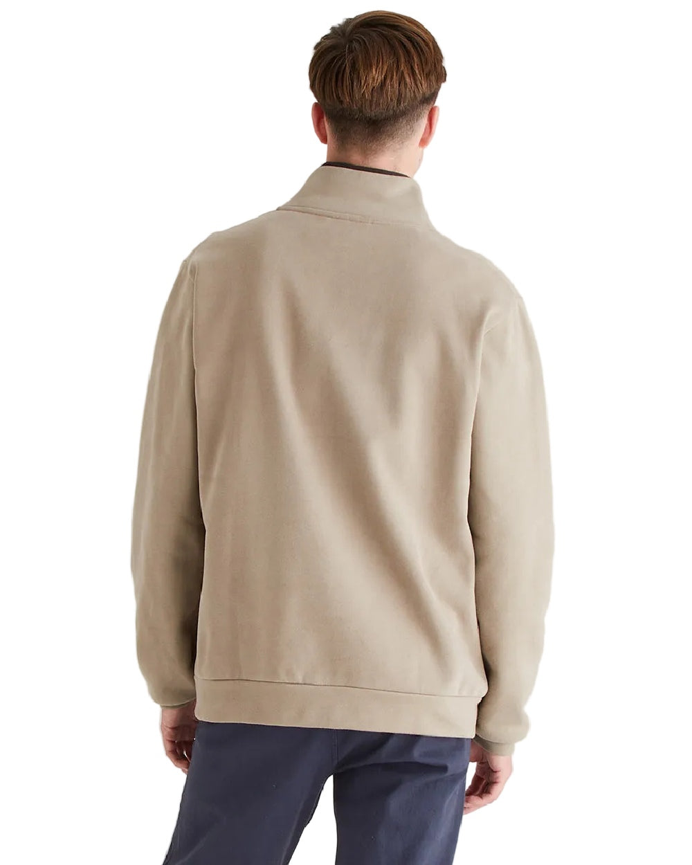 Roasted Cashew Coloured Ridgeline Mens Brancaster Quarter Zip Top on white background