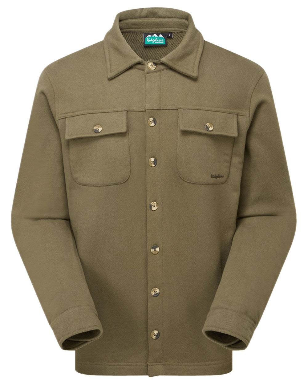 Ivy Green Coloured Ridgeline Mens Burnham Work Shirt on white background