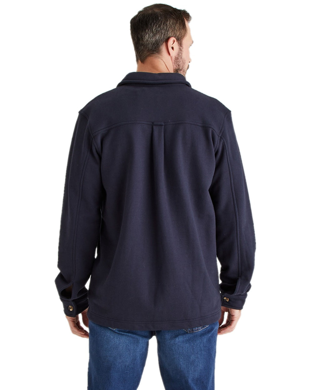 Navy Coloured Ridgeline Mens Burnham Work Shirt on white background
