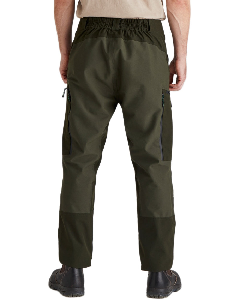 Deep Forest coloured Ridgeline Mens Cambrian Trousers on white background