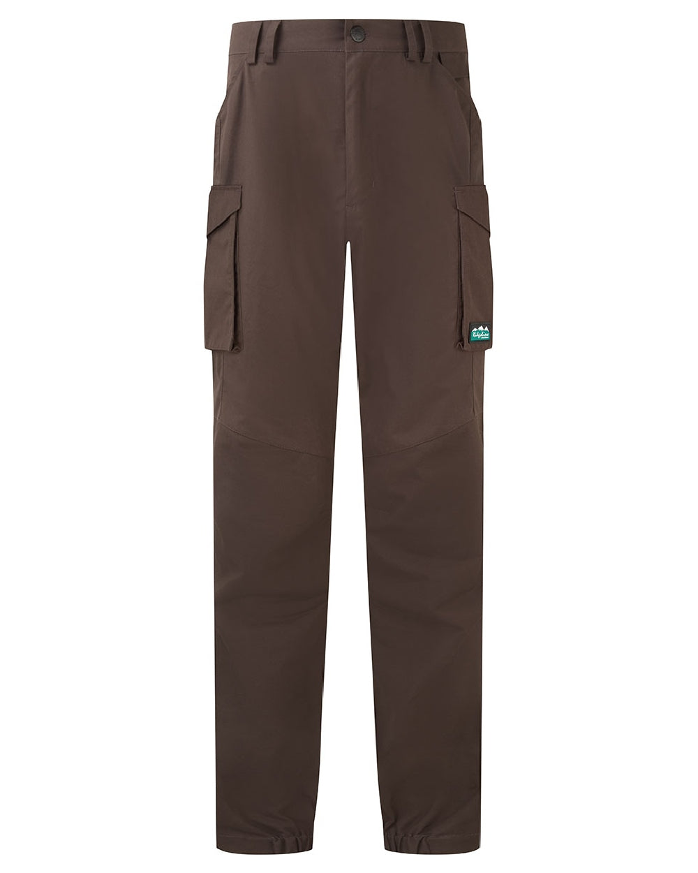 Deep Bark coloured Ridgeline Mens Grafter Trousers on white background