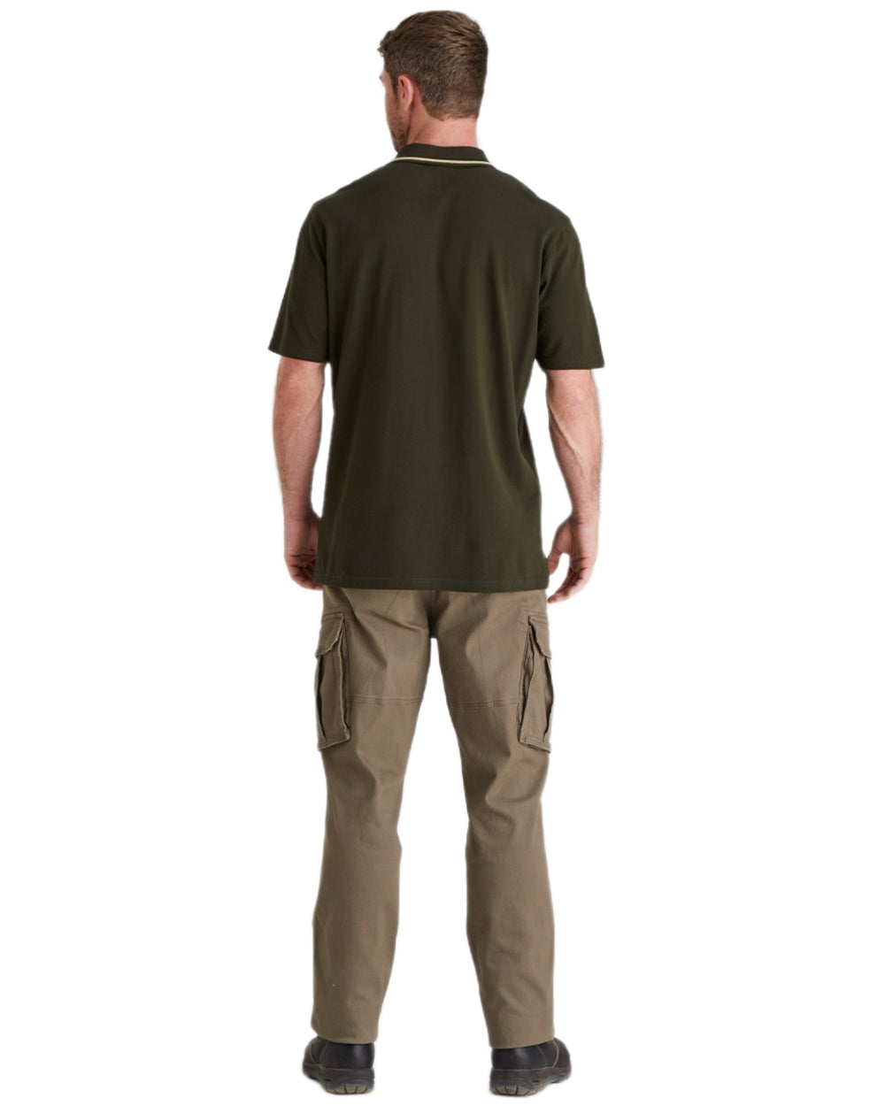 Deep Forest Coloured Ridgeline Mens Kilworth Polo Shirt on white background