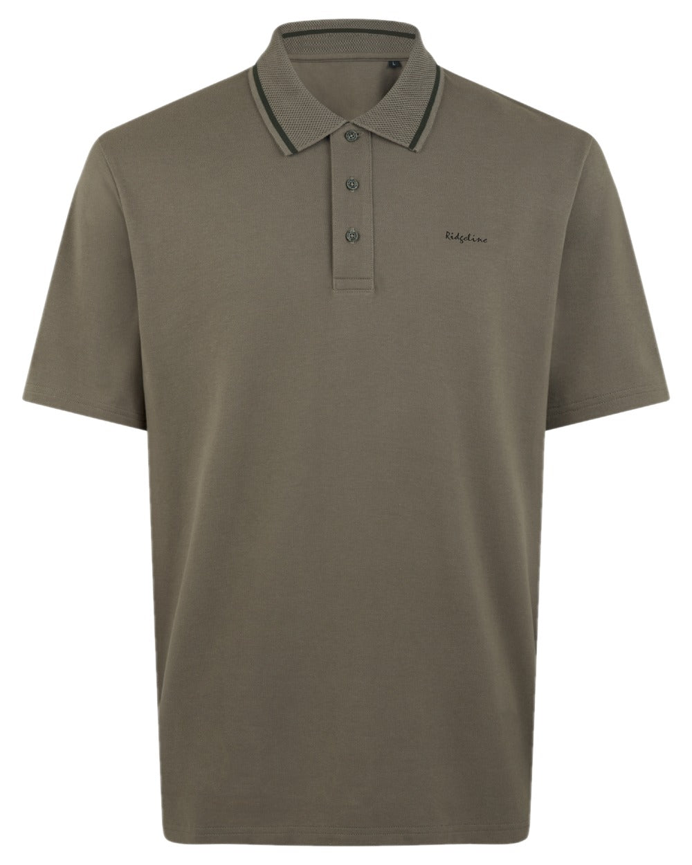 Olive Coloured Ridgeline Mens Kilworth Polo Shirt on white background
