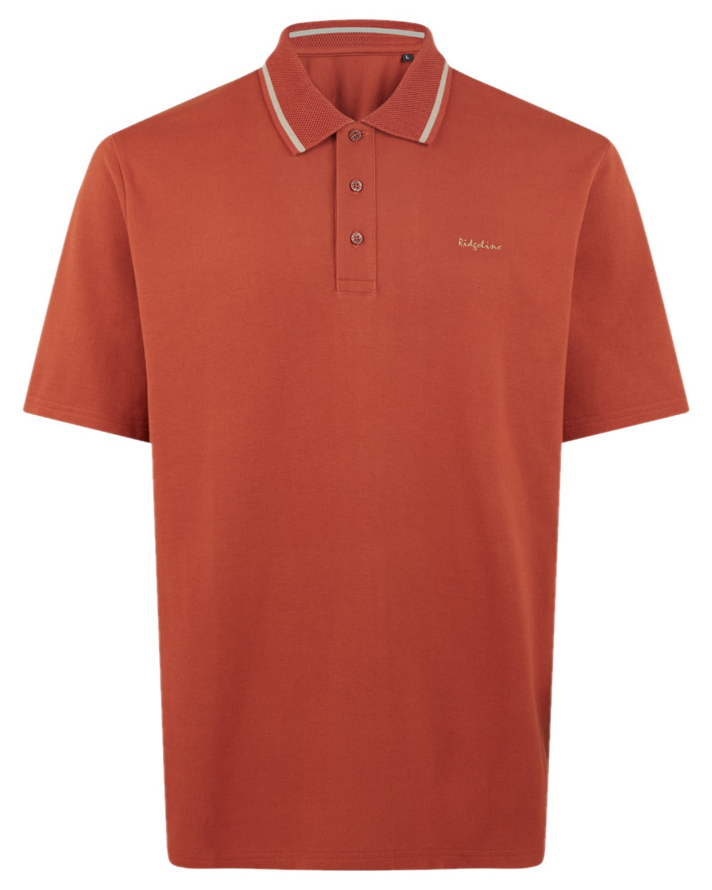Russet Coloured Ridgeline Mens Kilworth Polo Shirt on white background