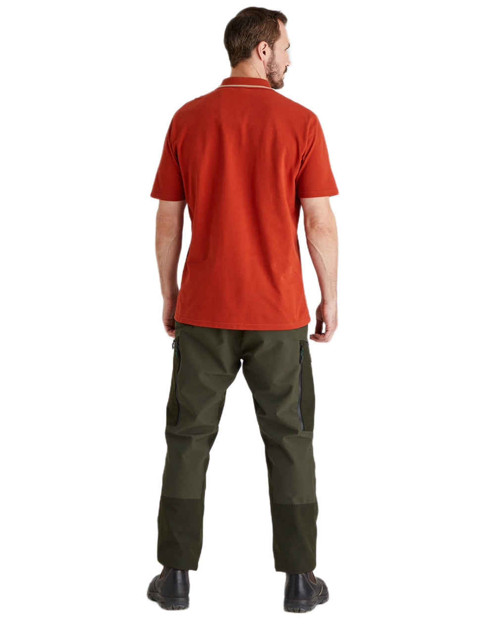 Russet Coloured Ridgeline Mens Kilworth Polo Shirt on white background