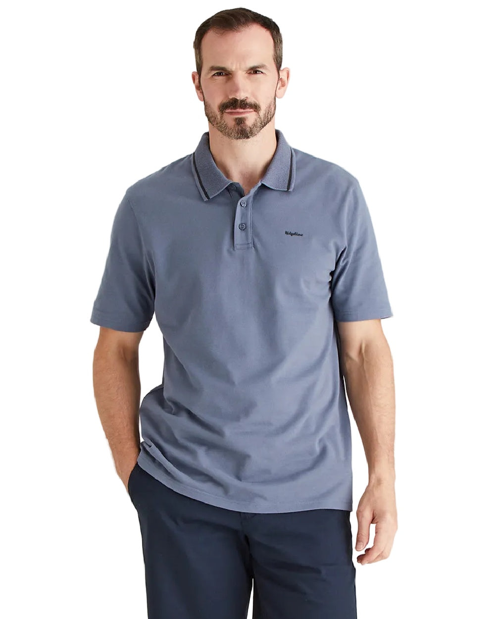 Storm Coloured Ridgeline Mens Kilworth Polo Shirt on white background
