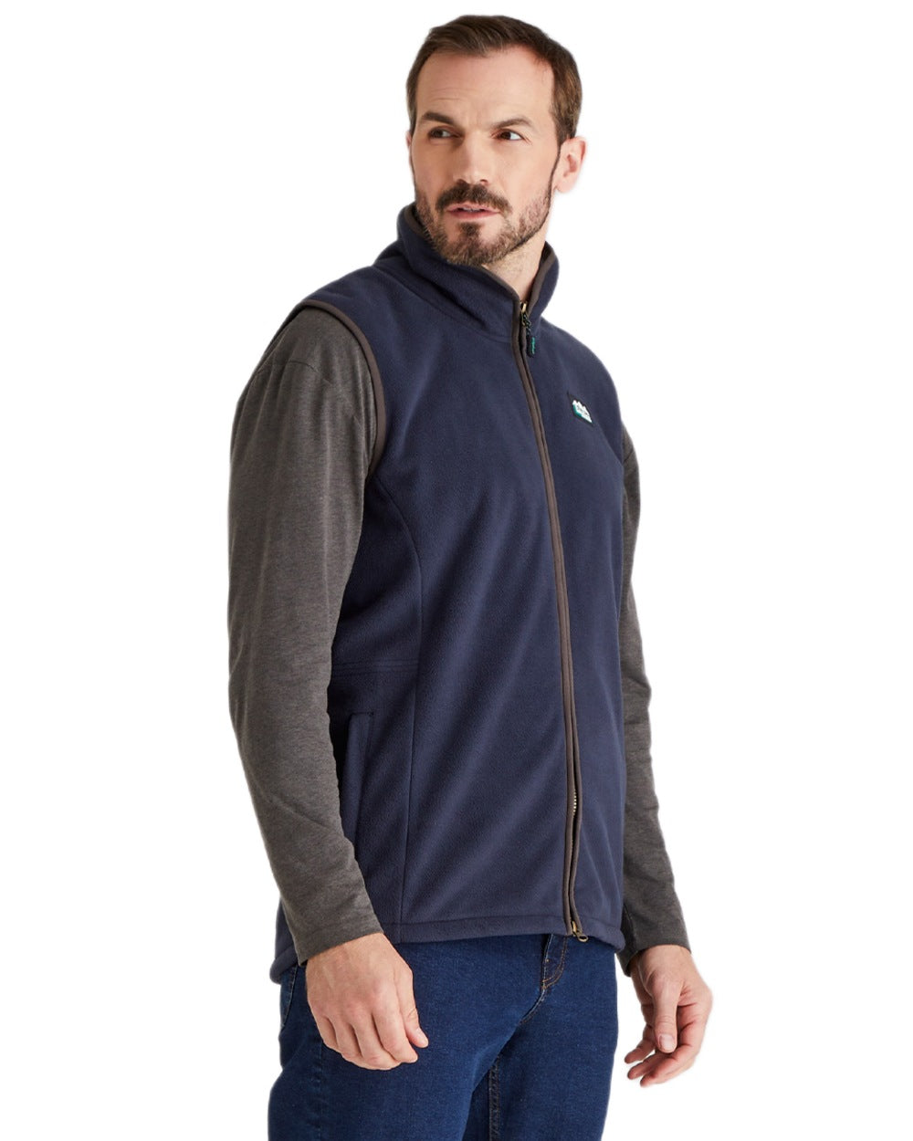 Navy Coloured Ridgeline Mens Kodiak Gilet on white background
