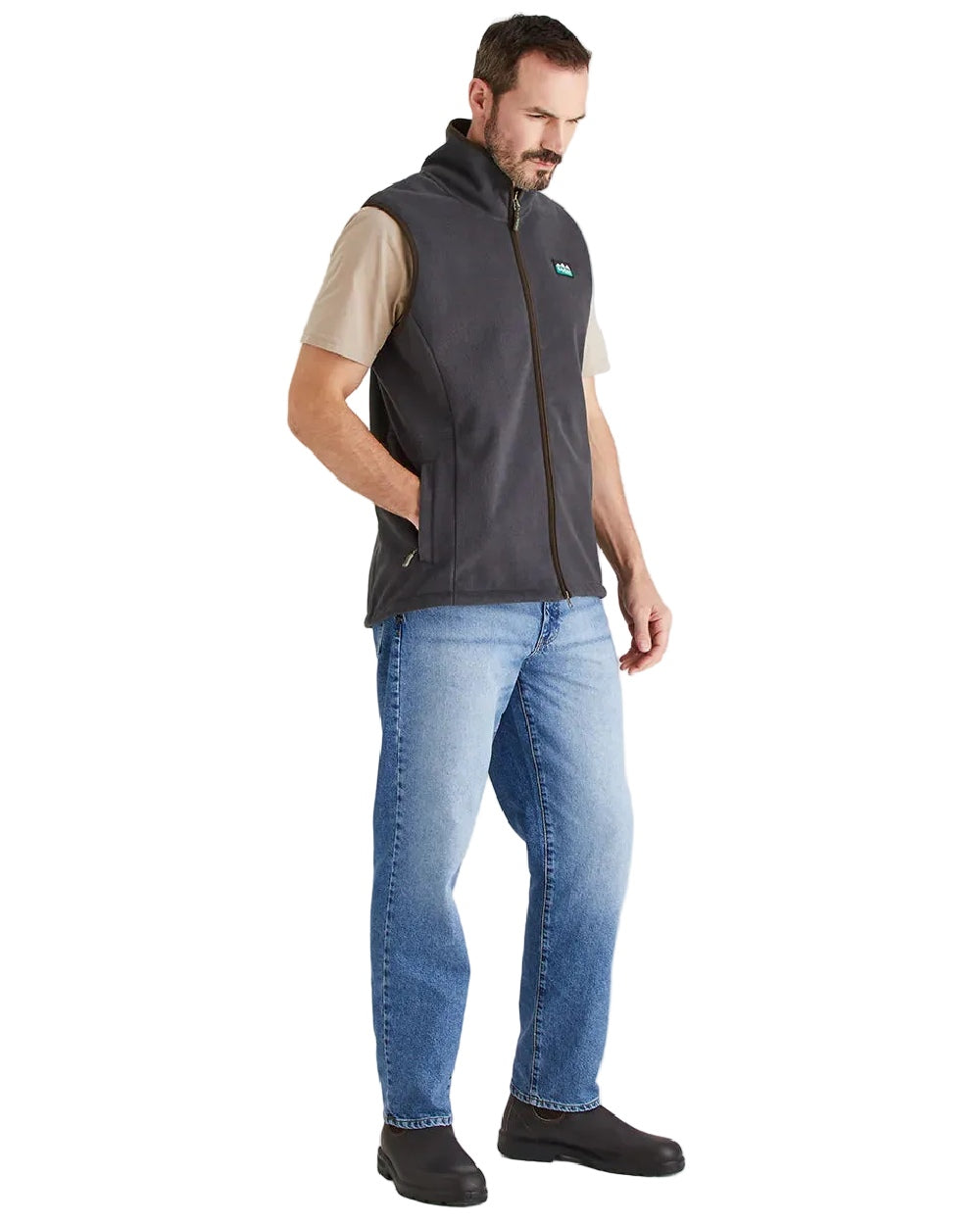 Shale Coloured Ridgeline Mens Kodiak Gilet on white background