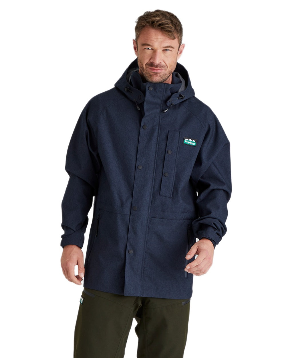 Navy Marl coloured Ridgeline Mens Monsoon Light Jacket on white background