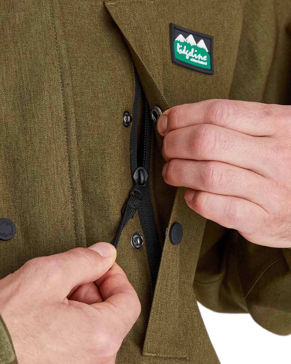 Teak coloured Ridgeline Mens Monsoon Light Jacket on white background