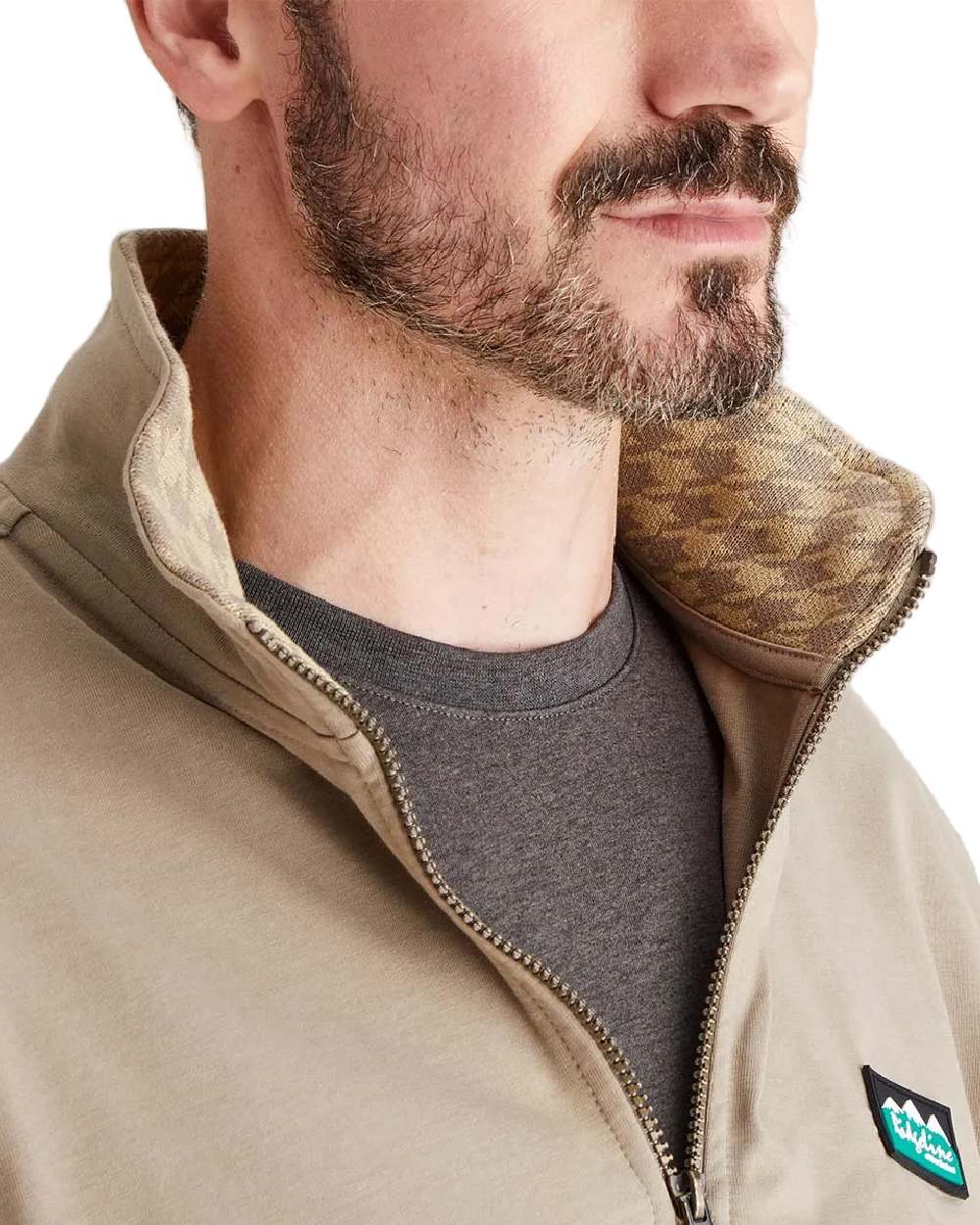Ivy Green Multi Coloured Ridgeline Mens Salthouse Quarter Zip Top on white background