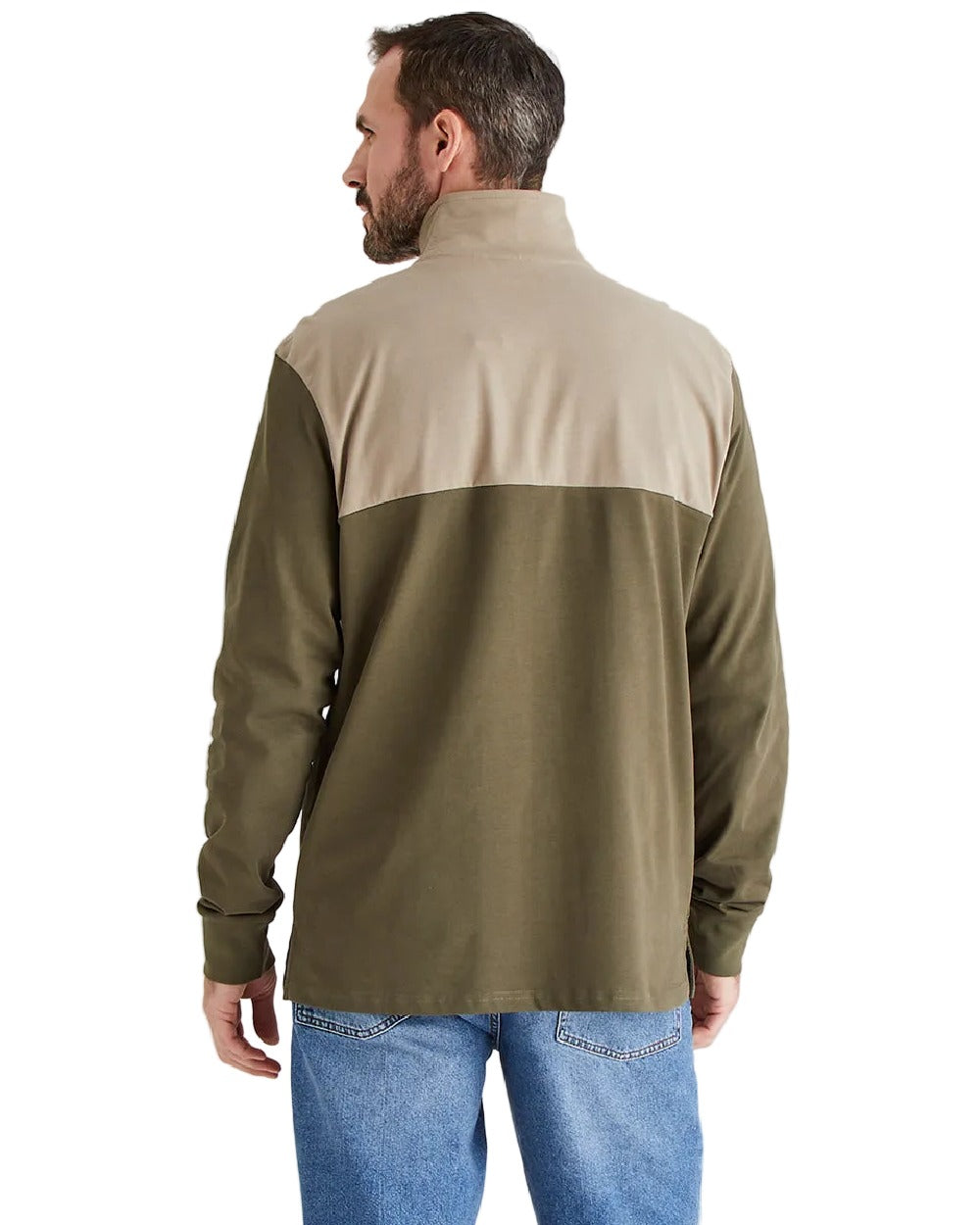 Ivy Green Multi Coloured Ridgeline Mens Salthouse Quarter Zip Top on white background