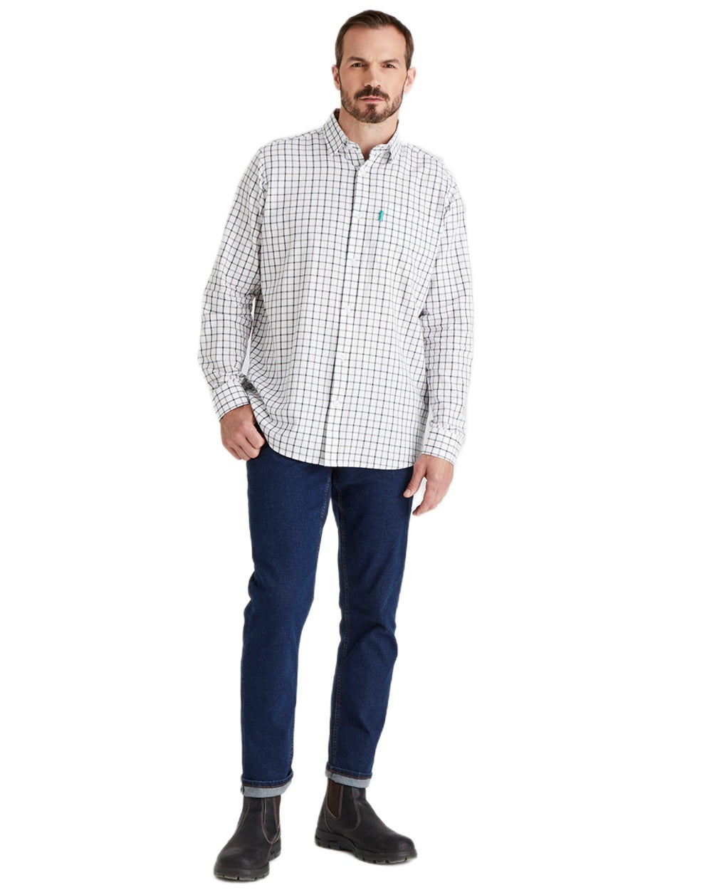 Deep Forest coloured Ridgeline Mens Sedgebrook Shirt on white background