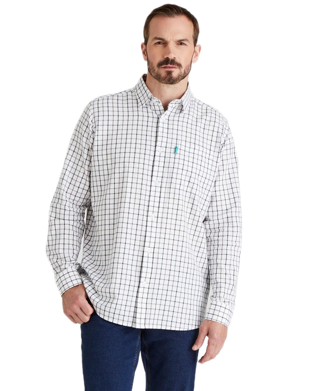 Deep Forest coloured Ridgeline Mens Sedgebrook Shirt on white background