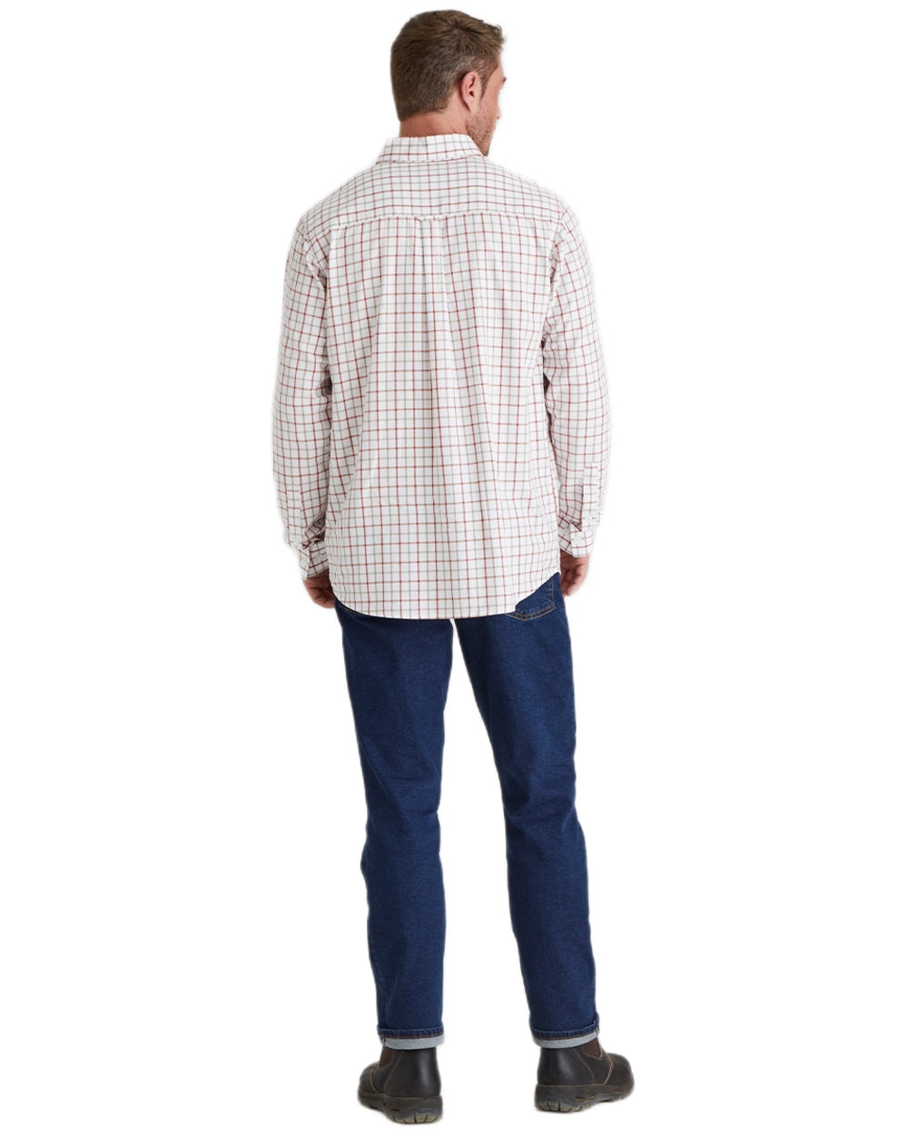 Russet coloured Ridgeline Mens Sedgebrook Shirt on white background