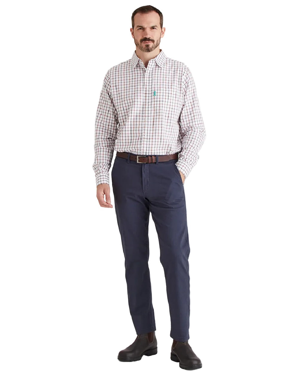 Shale Deep Russet Coloured Ridgeline Mens Sedgebrook Shirt on white background