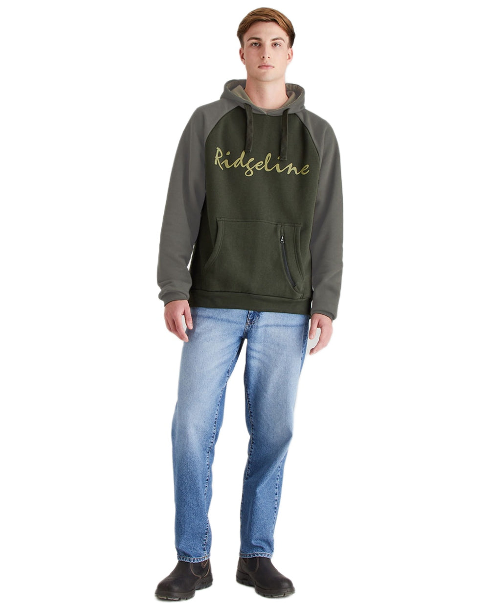 Deep Forest Mix Coloured Ridgeline Mens Signature Hoodie on white background