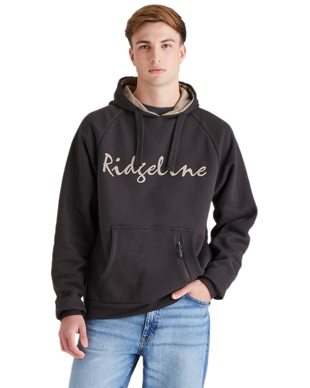 Shale Coloured Ridgeline Mens Signature Hoodie on white background