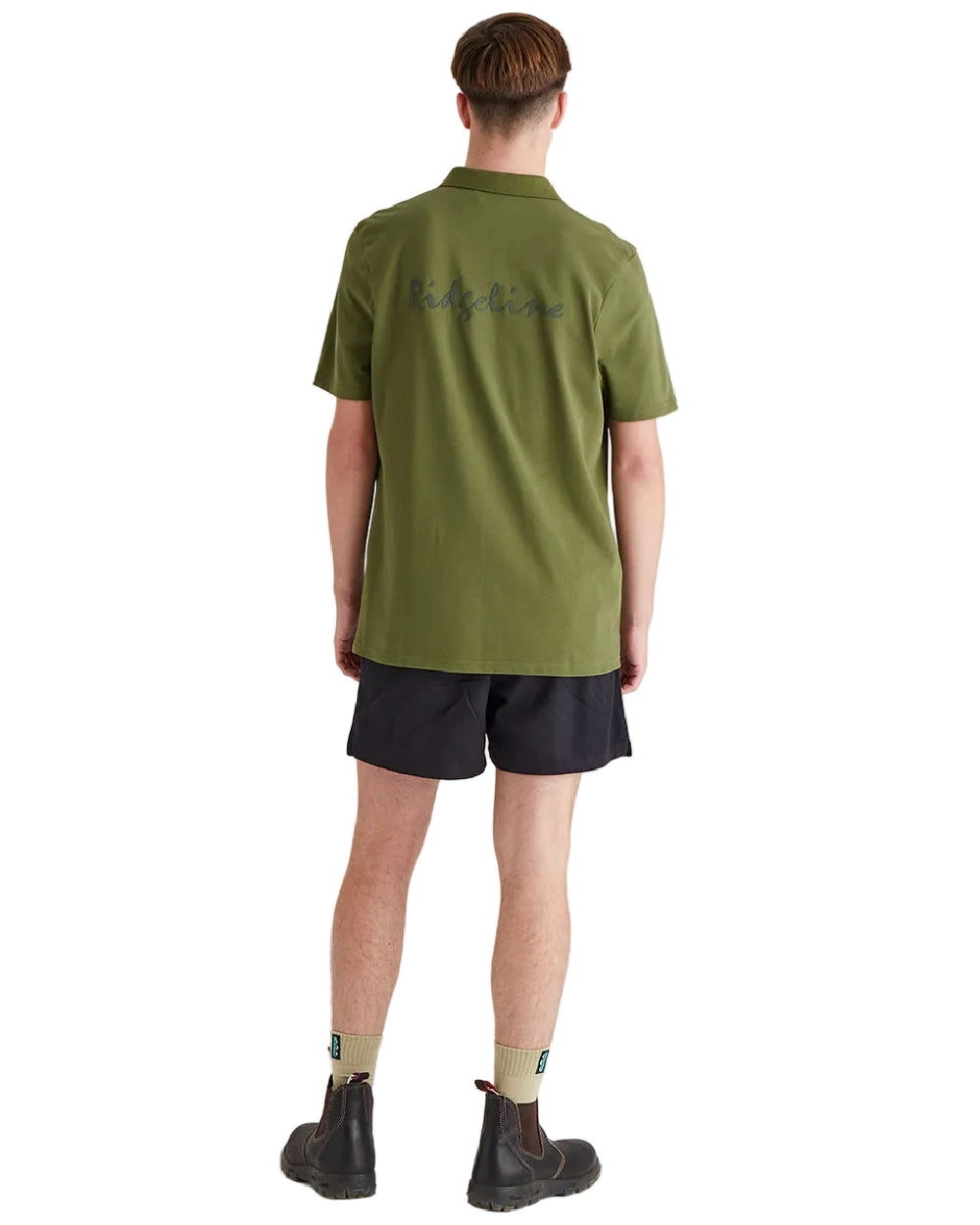 Fern Green Coloured Ridgeline Mens Signature Polo Shirt on white background