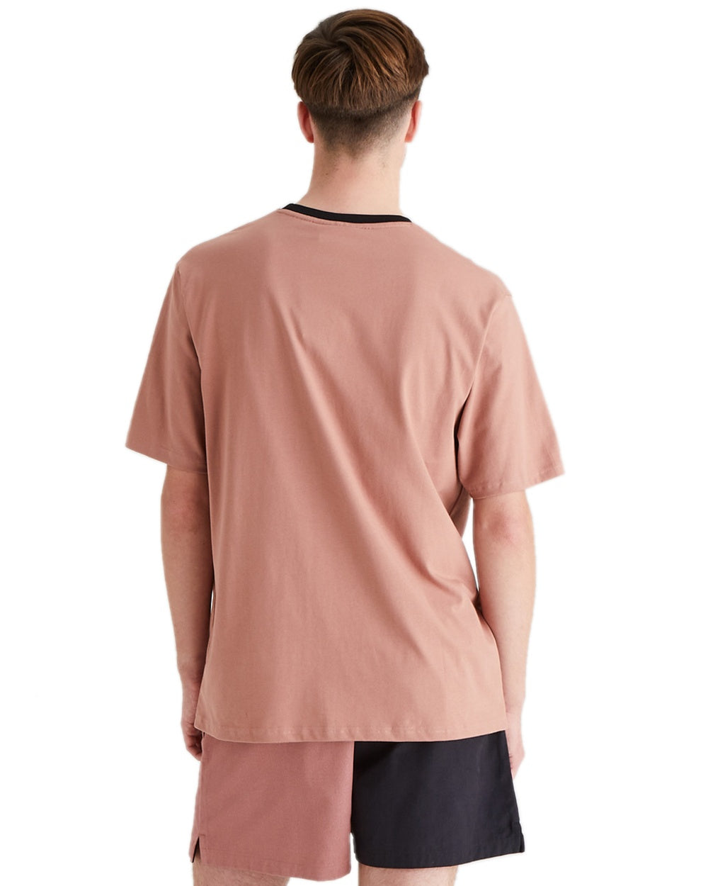 Dusky Pink Coloured Ridgeline Mens Signature T-Shirt on white background