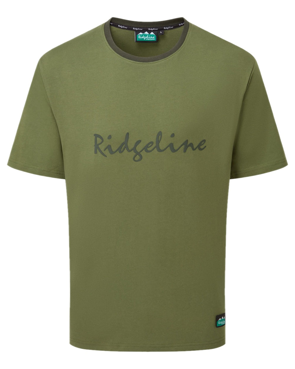 Fern Green Coloured Ridgeline Mens Signature T-Shirt on white background