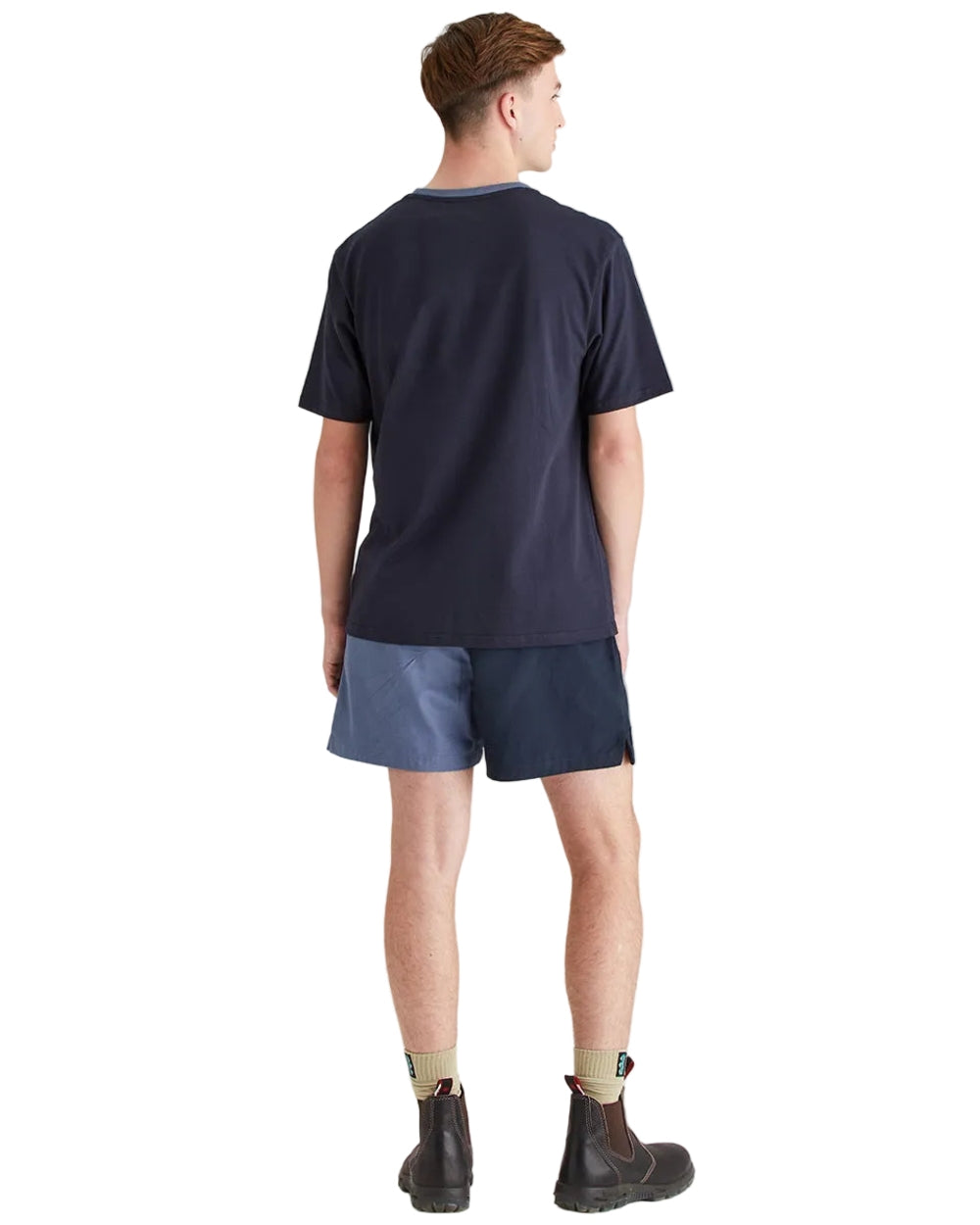 Navy Coloured Ridgeline Mens Signature T-Shirt on white background