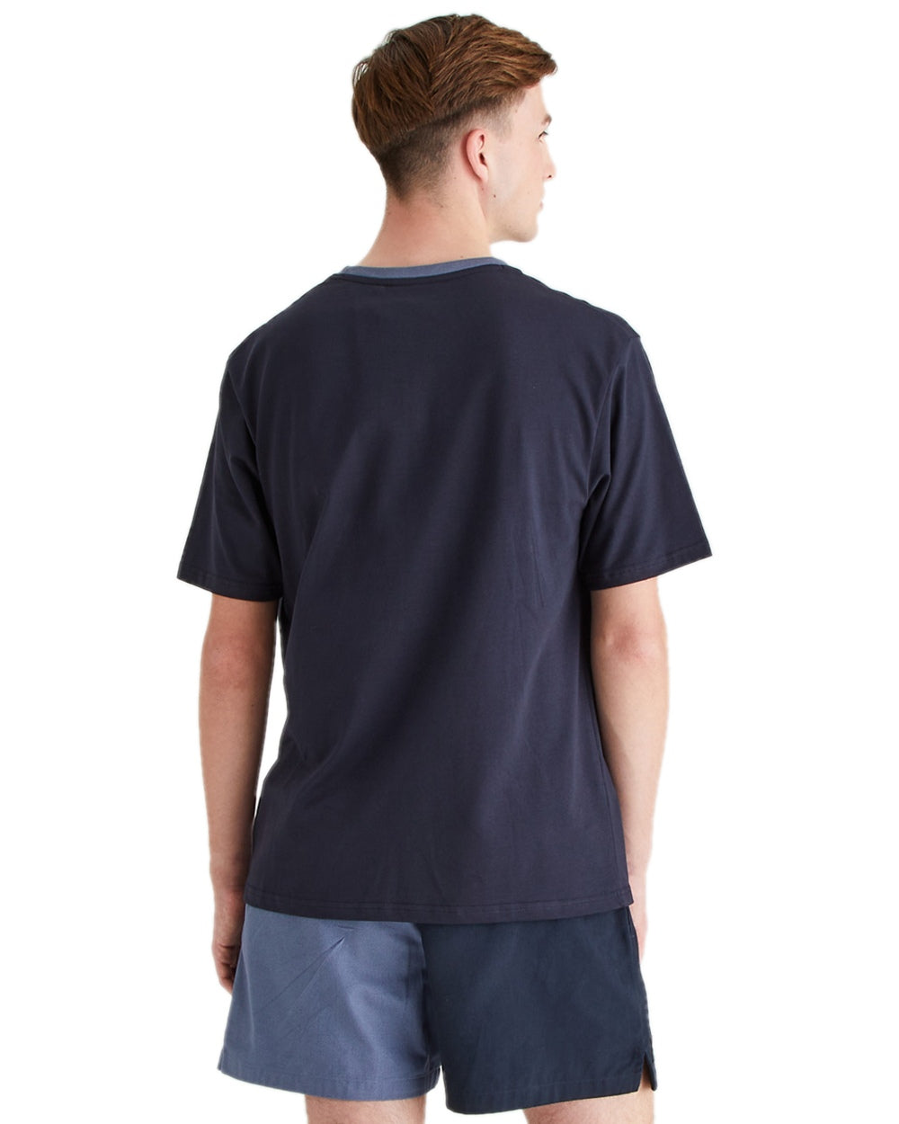 Navy Coloured Ridgeline Mens Signature T-Shirt on white background