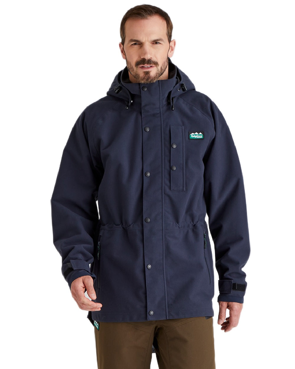 Navy Coloured Ridgeline Monsoon Classic Jacket On A White Background