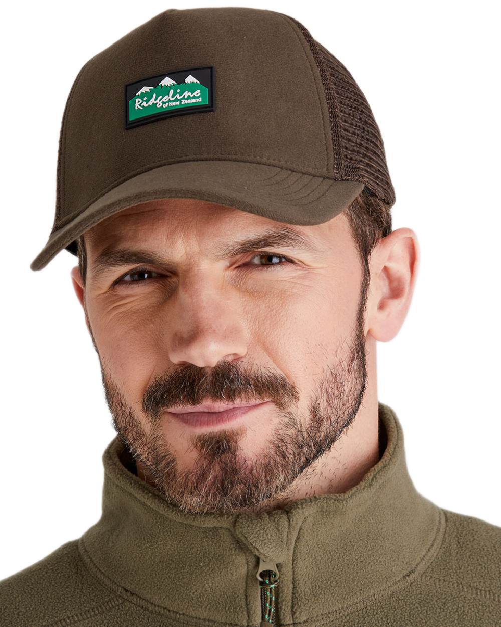 Bark Coloured Ridgeline Monsoon Trucker Cap on white background