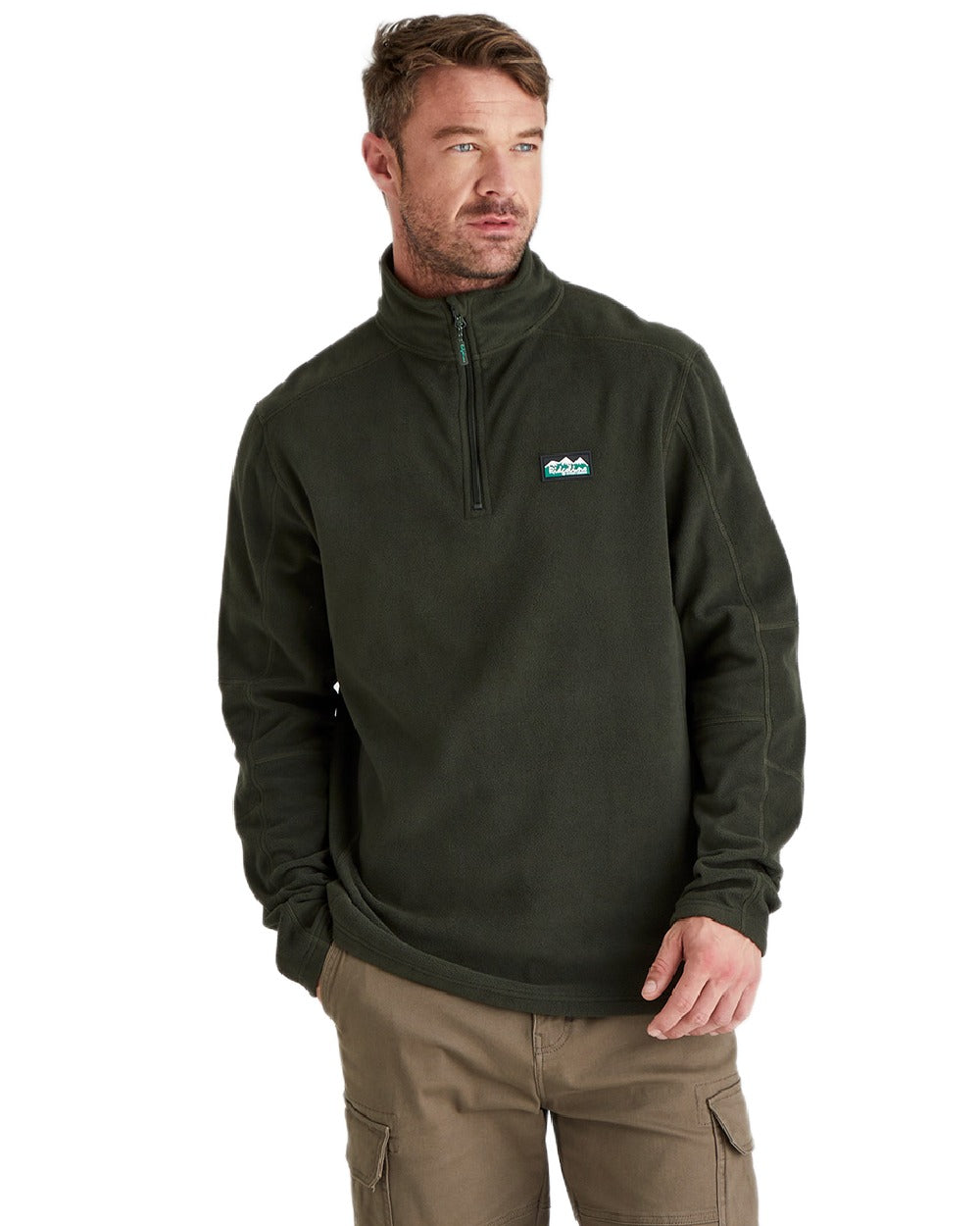 Deep Forest Coloured Ridgeline Narvik Fleece on white background