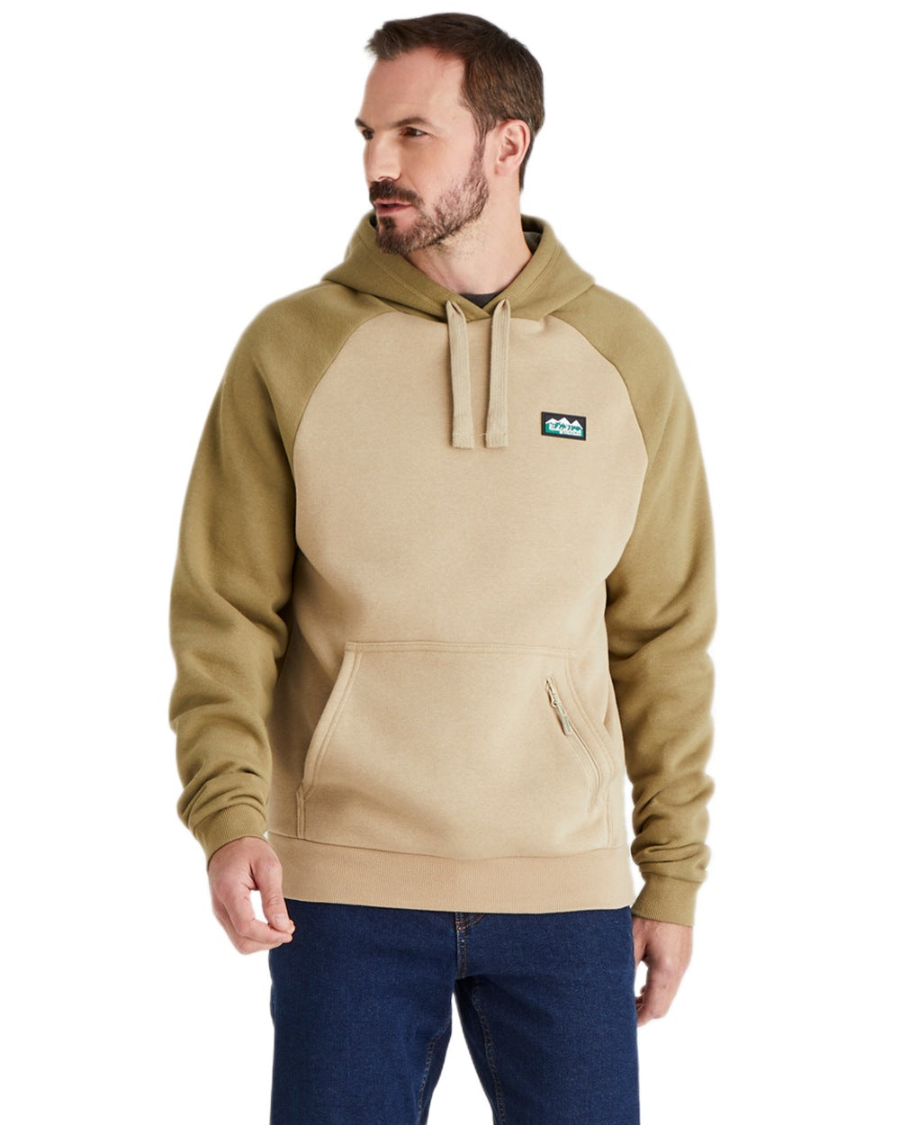 Teak Coloured Ridgeline North Island Hoodie on white background