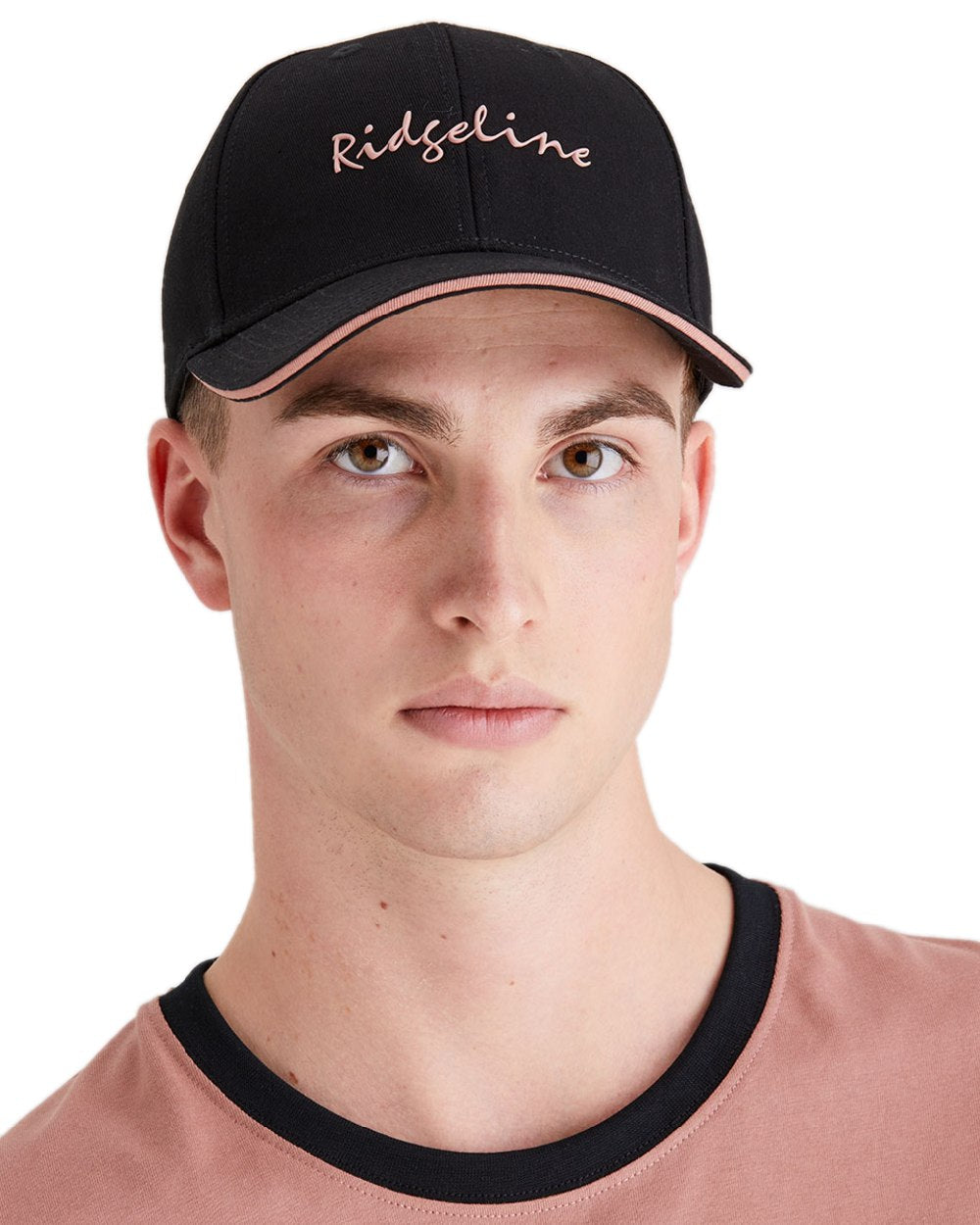 Black Coloured Ridgeline Signature Cap on white background