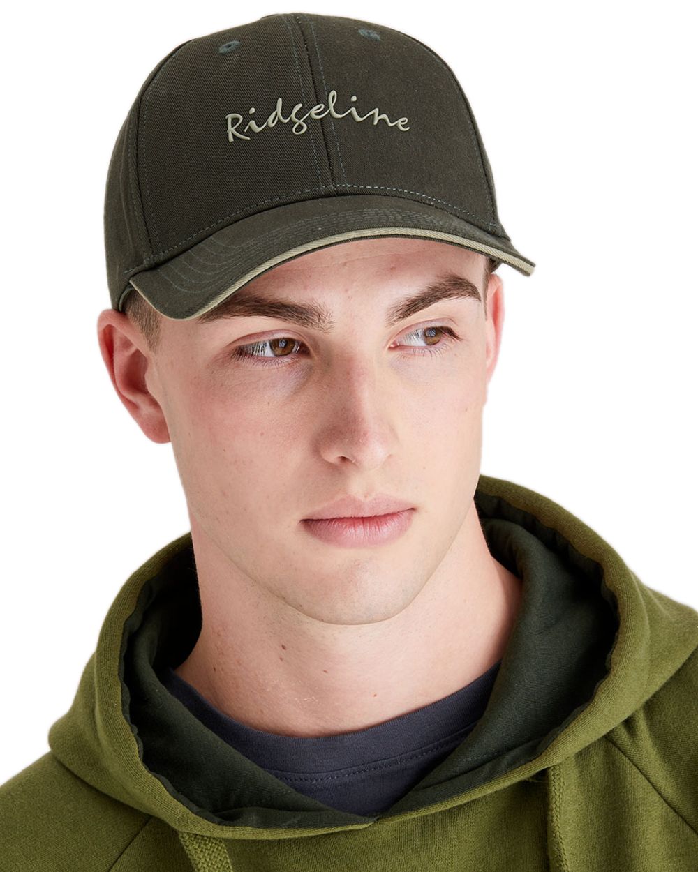 Deep Forest Coloured Ridgeline Signature Cap on white background