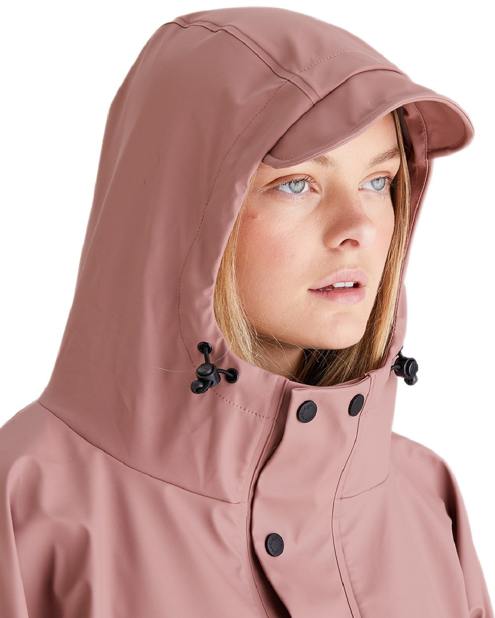 Dusky Pink Coloured Ridgeline Signature Poncho on white background