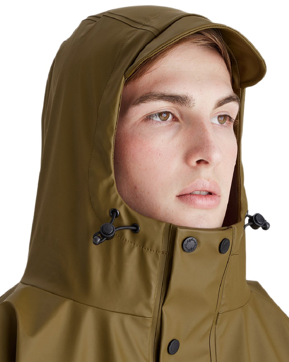 Teak Coloured Ridgeline Signature Poncho on white background