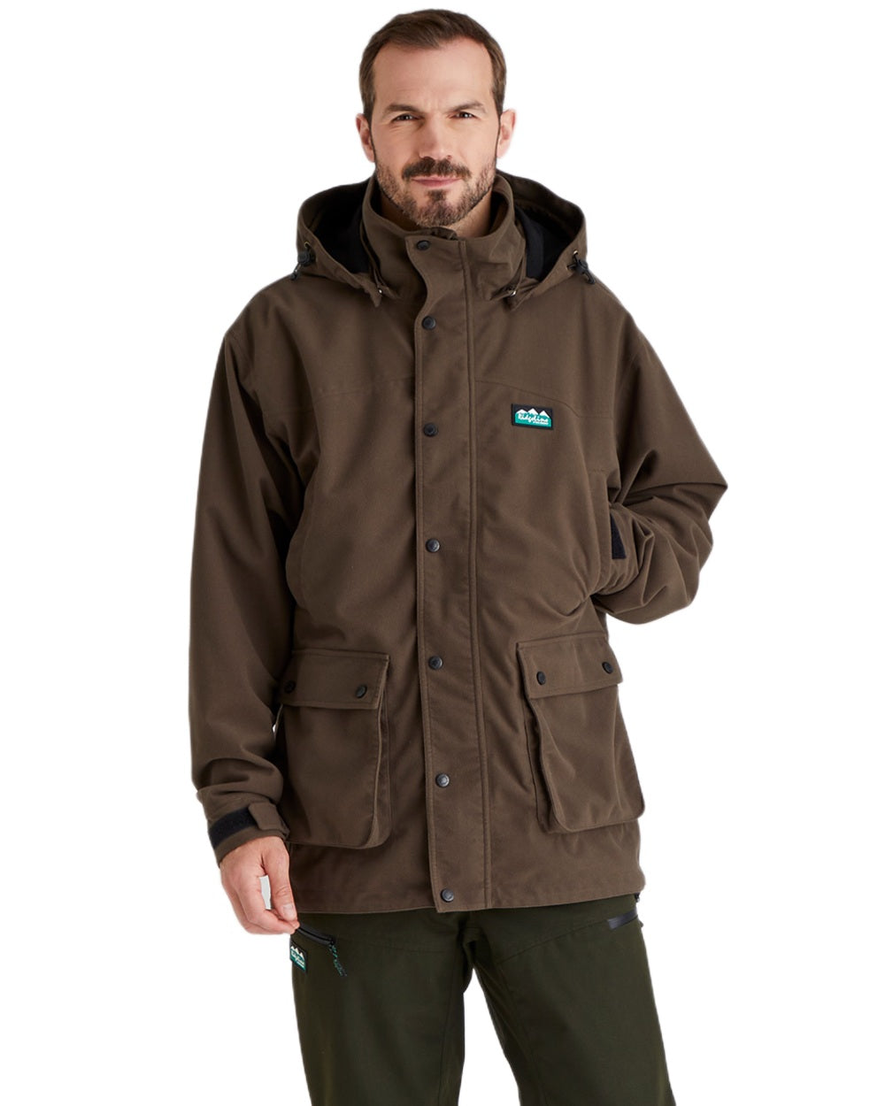 Bark coloured Ridgeline Torrent Waterproof Jacket on white background