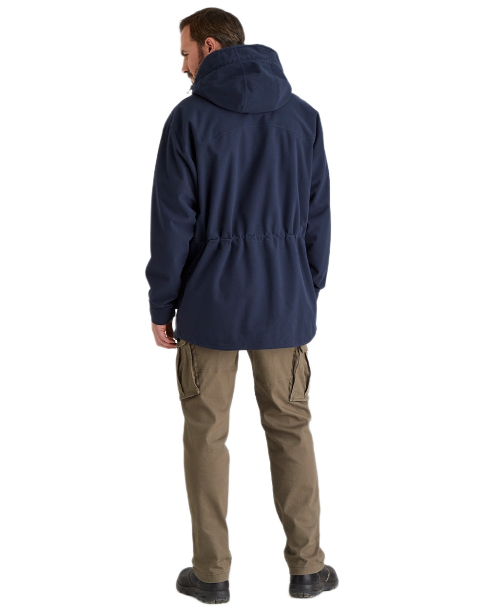Navy coloured Ridgeline Torrent Waterproof Jacket on white background