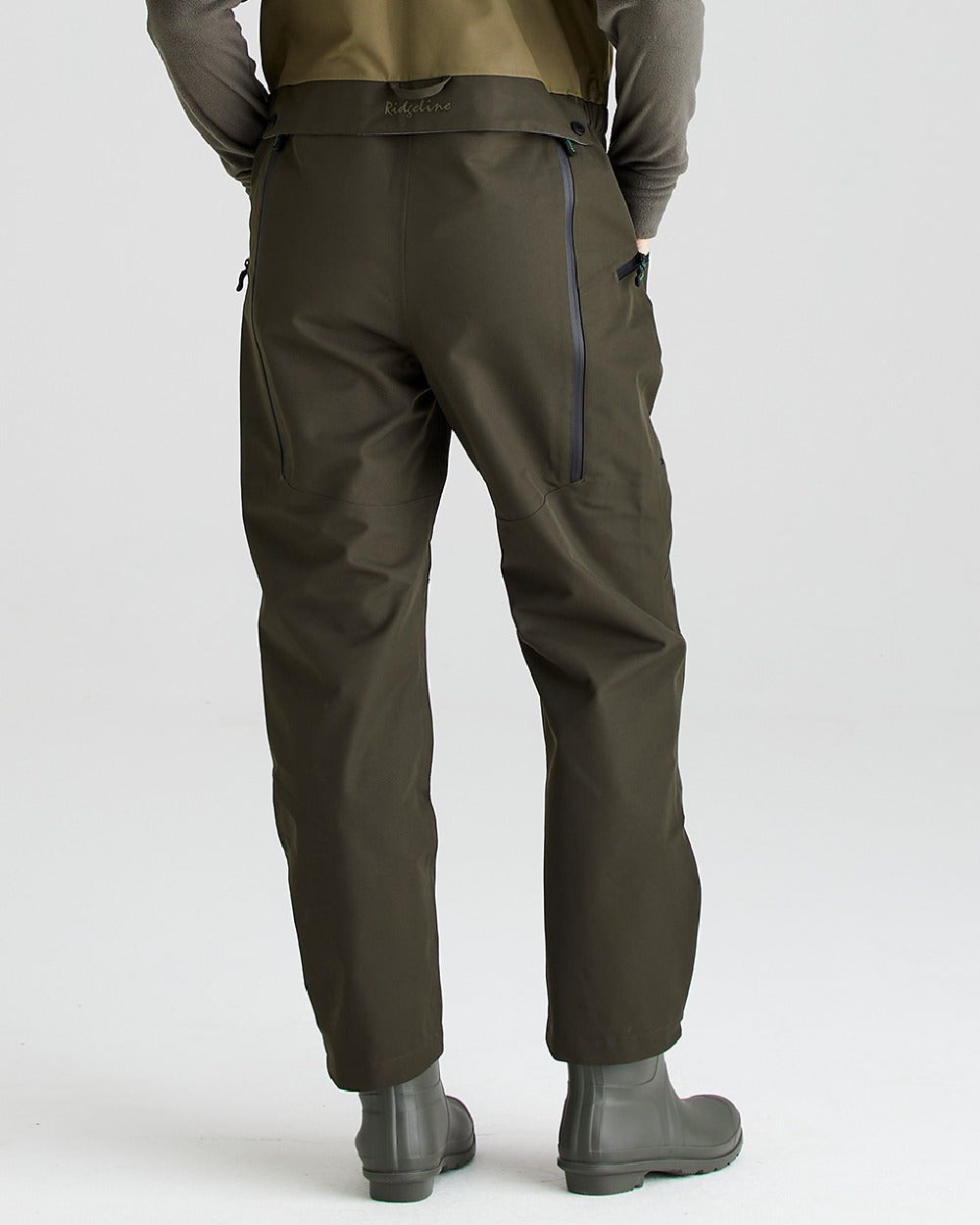 Deep Forest coloured Ridgeline Womens Agri Pro Bib & Brace on grey background