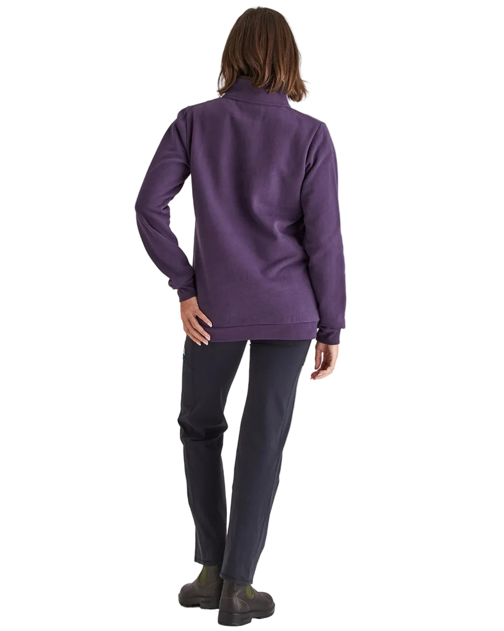 Nightshade Coloured Ridgeline Womens Brancaster Quarter Zip Top on white background